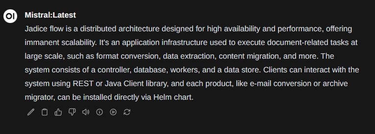 LLM generierte Antwort Chat-Antwort eines LLM in OpenWebUI