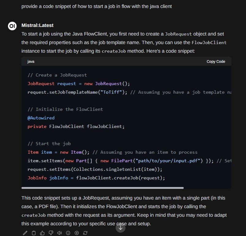 FlowClient Java Beispiel Java-Codebeispiel für die Nutzung des FlowClients in jadice flow