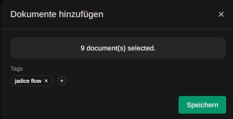 Dokumente hochladen in OpenWebUI Dokumenten-Upload-Dialog in OpenWebUI