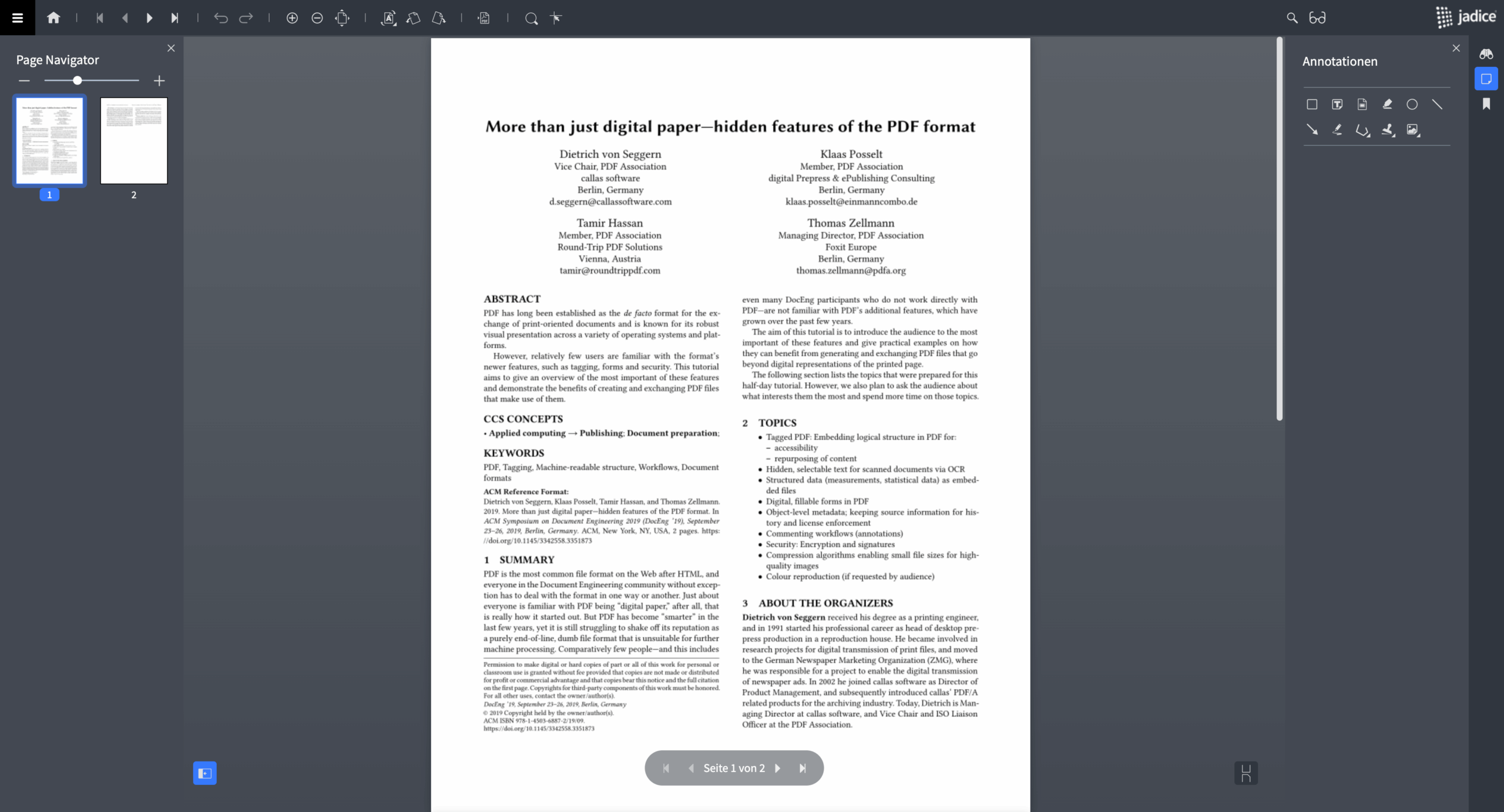 Exakte PDF-Darstellung im Viewer